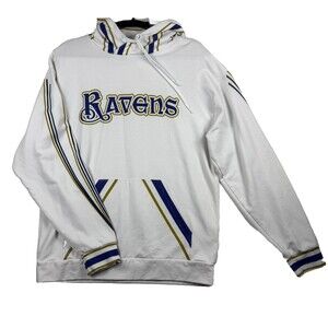 Baltimore Ravens Starter Hoodie Men's L White '80s Inspired Field Pullover Soft